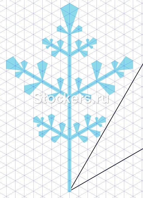 Уроки Inkscape. Снежинка. Отражение объектов по горизонтали.